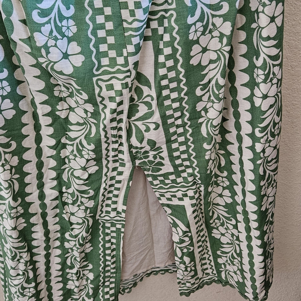 Lulu's Strapless Green Patterned Dress - Picture 9 of 10